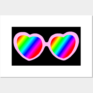 Rainbow Mirror Heart Love Glasses Posters and Art